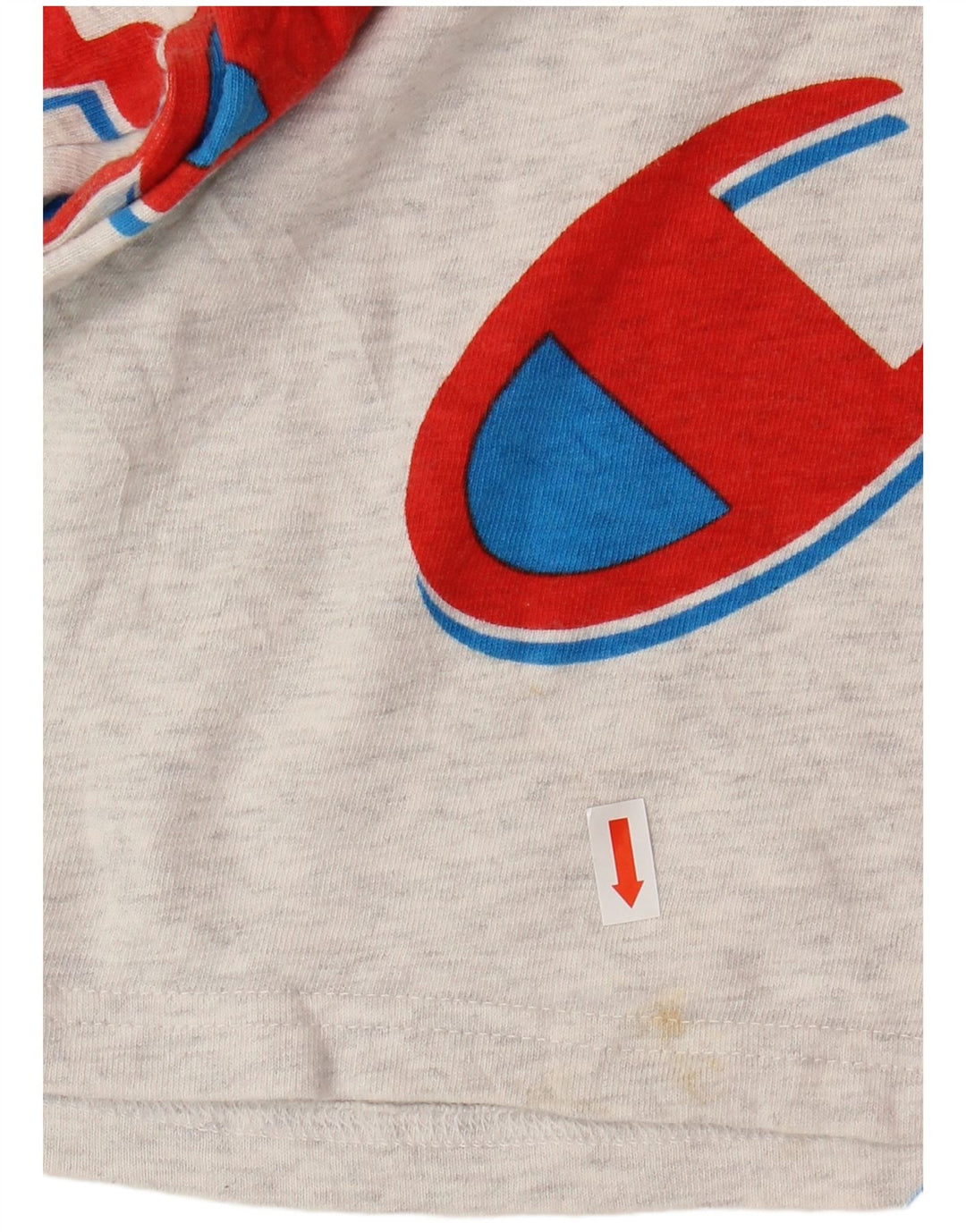 CHAMPION Camiseta corta con gráfico de tejido inverso para mujer UK 40 Grande Gris