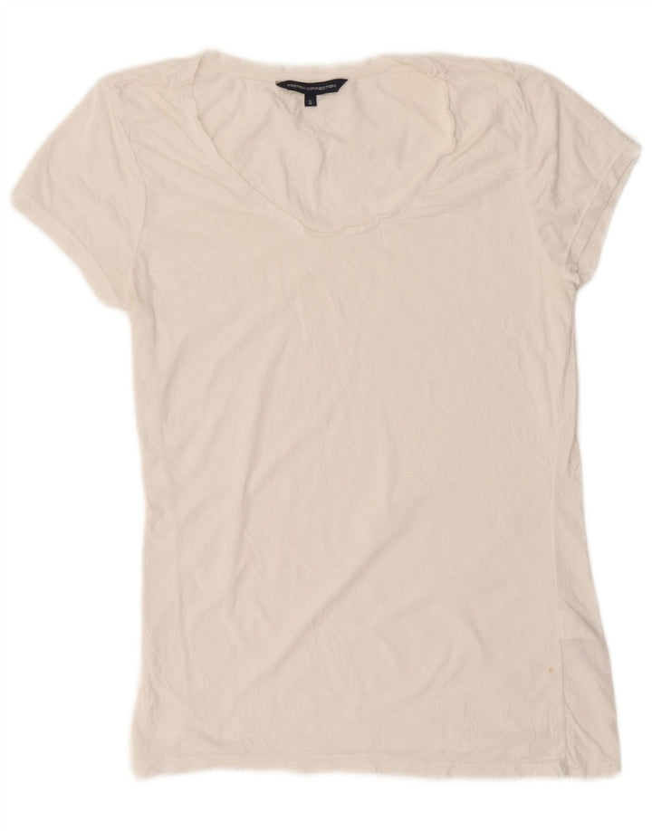 French Connection Camiseta para mujer Top UK 10 Small White Cotton