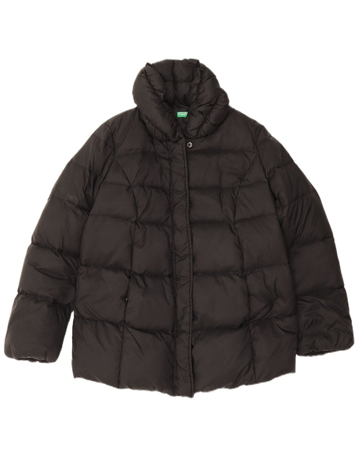 Benetton Chaqueta Acolchada Extragrande Mujer UK 6 XS Negro Poliamida