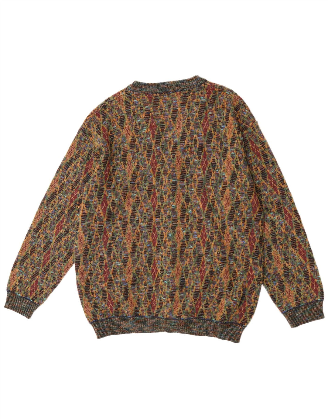 Suéter tipo cárdigan para hombre Suspence Argyle/diamante multicolor mediano