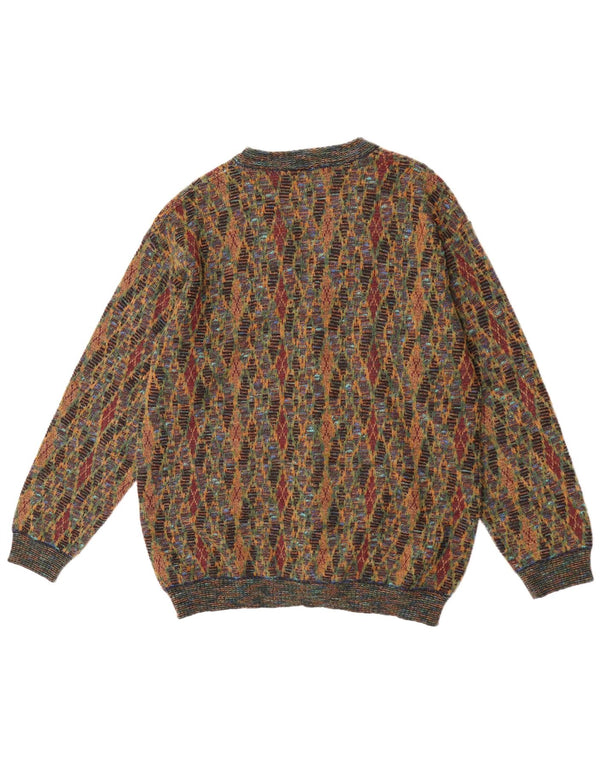 Suéter tipo cárdigan para hombre Suspence Argyle/diamante multicolor mediano