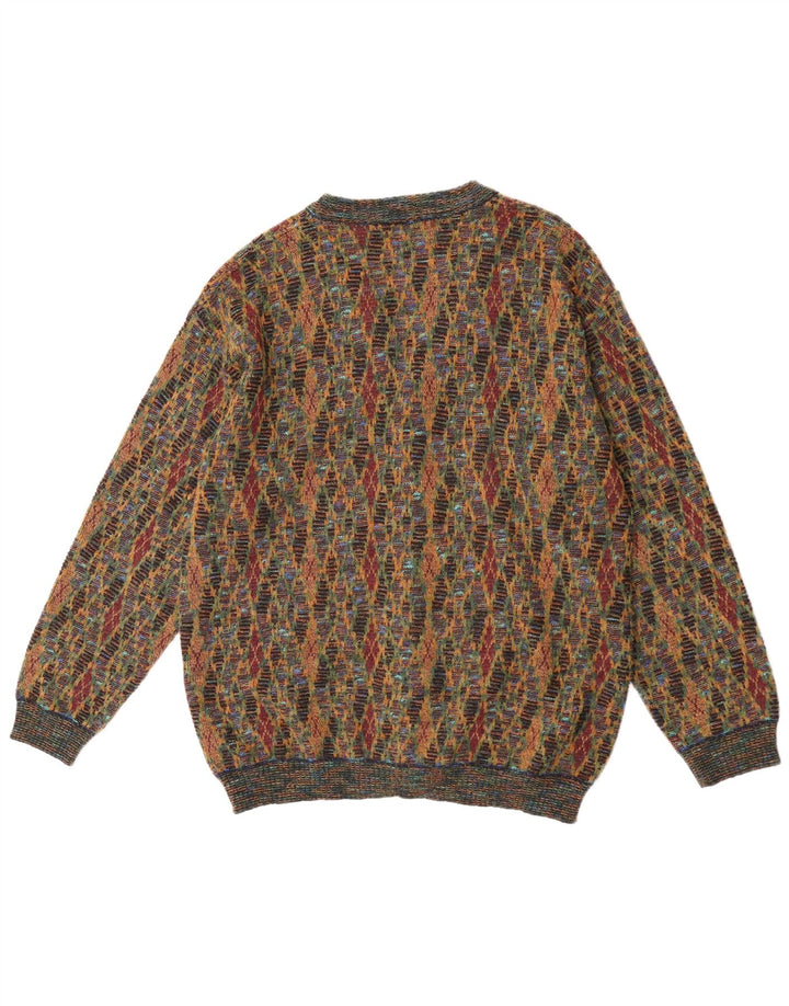 Suéter tipo cárdigan para hombre Suspence Argyle/diamante multicolor mediano