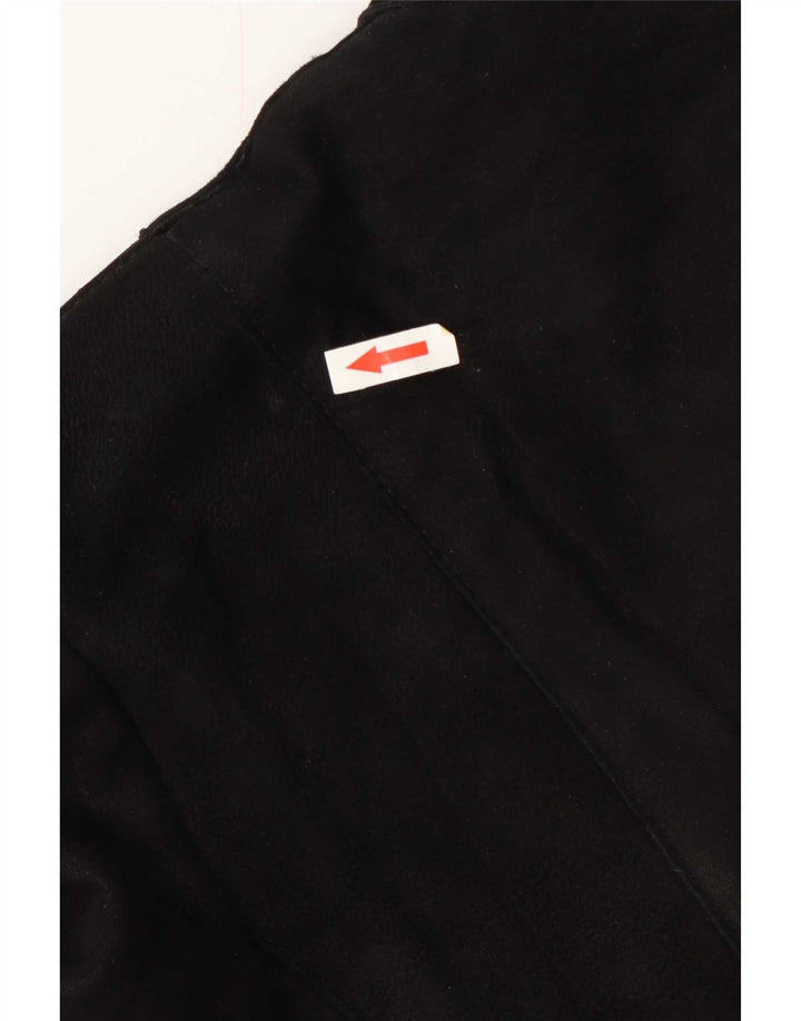 Vintage mujer shearling chaqueta IT 46 grande negro