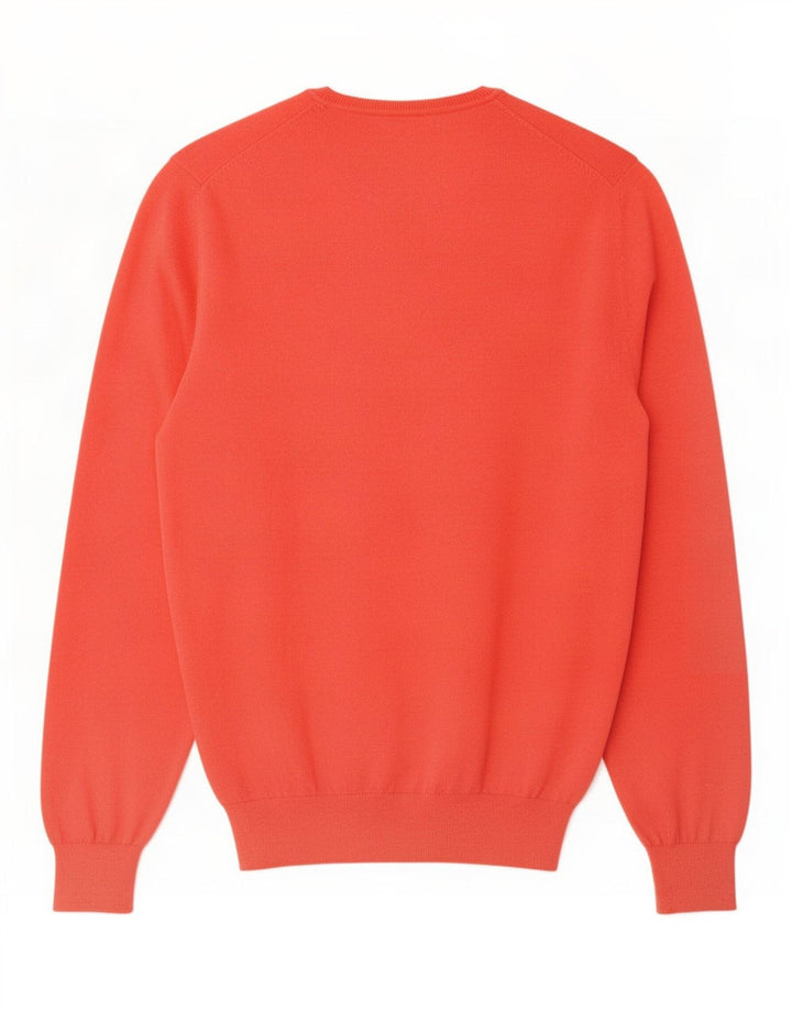 Massimo Dutti Jersey Con Cuello En V Hombre Large Rojo Algodón