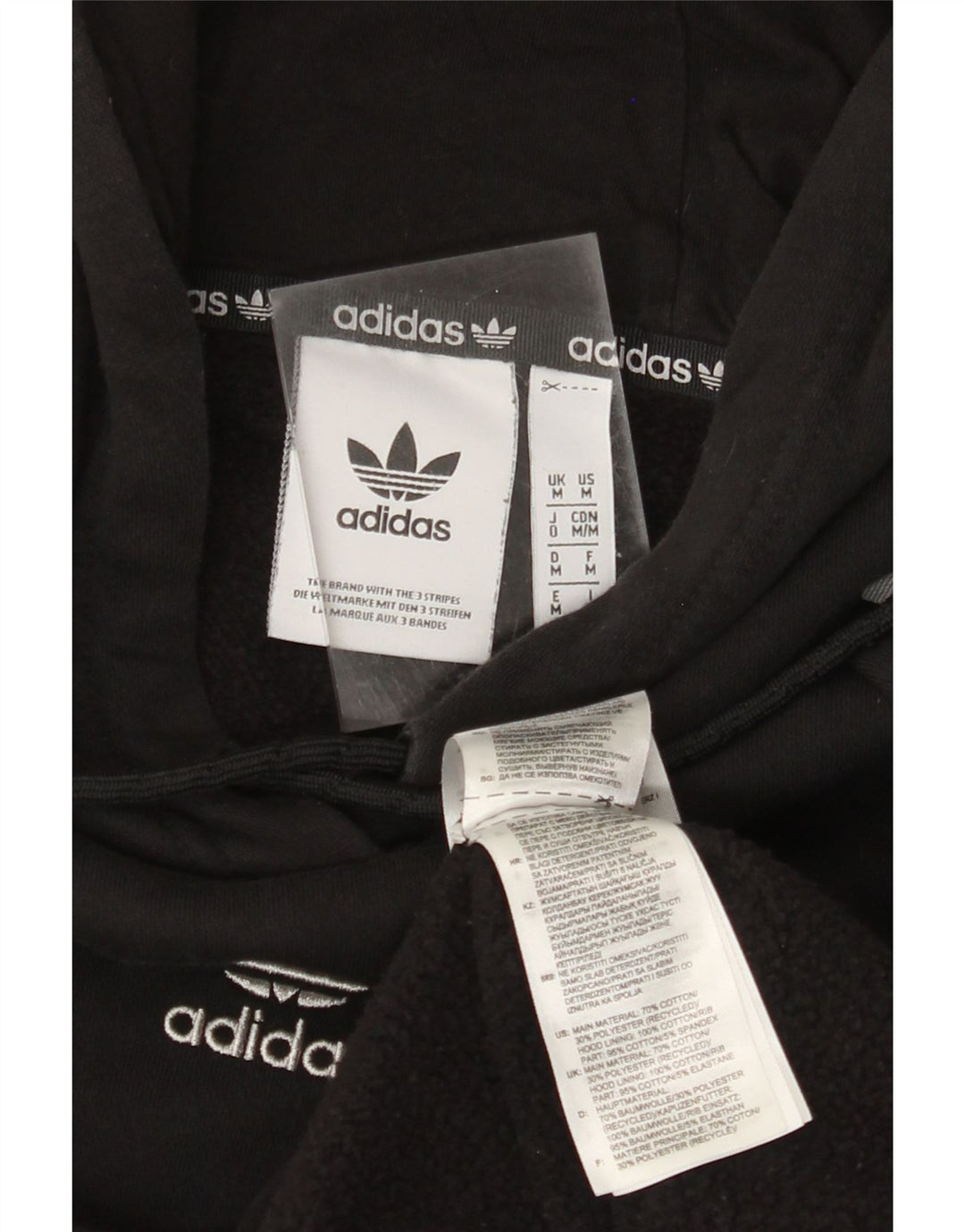 ADIDAS Hombre Sudadera con capucha Jumper Medium Negro Algodón