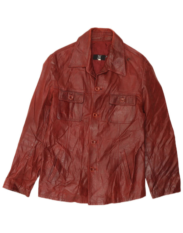 Chaqueta de cuero ZEN para hombre IT 48 Medium Borgoña