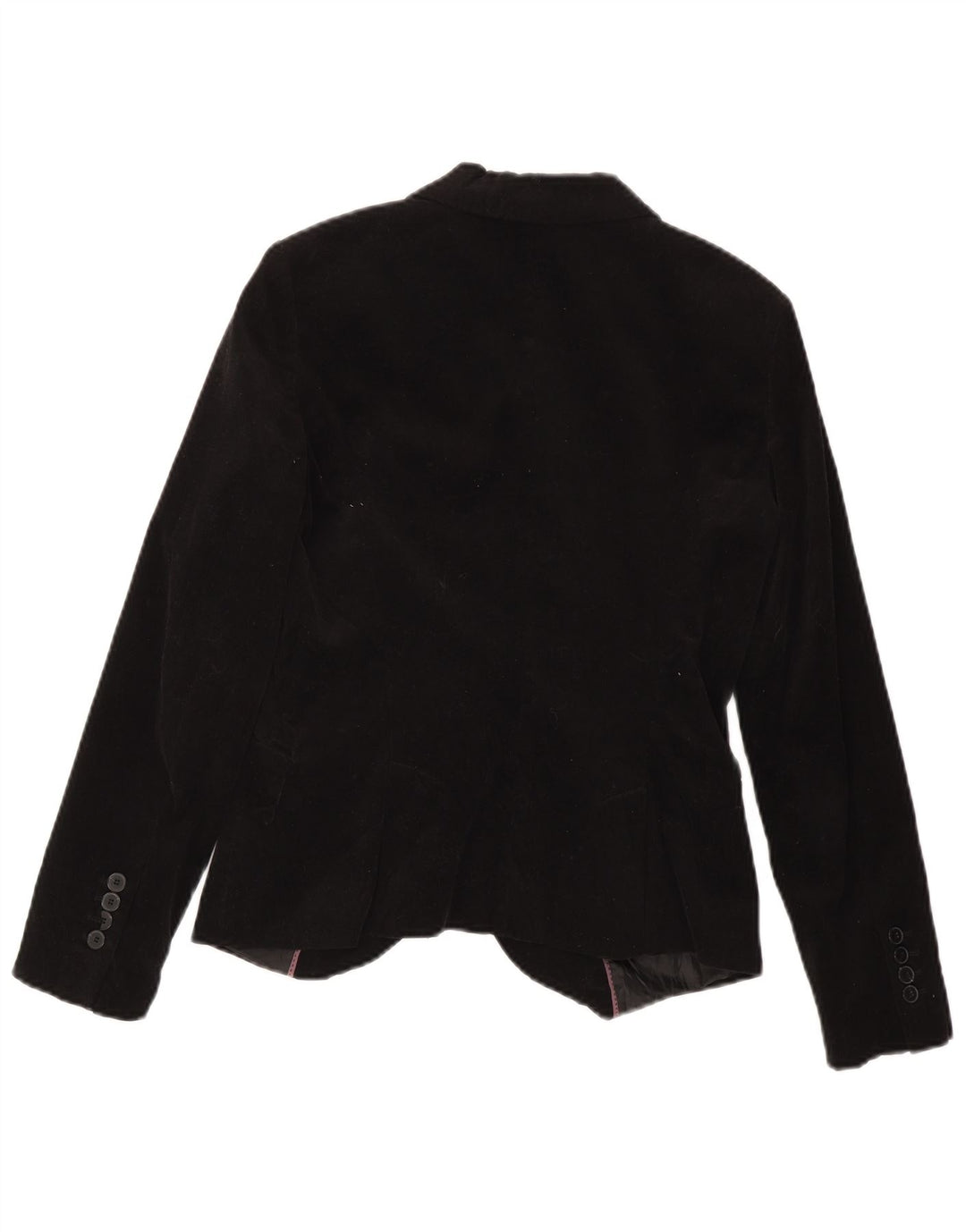 Zara Chaqueta Blazer De Terciopelo Con 1 Botón Para Mujer UK 10 Small Black Cotton