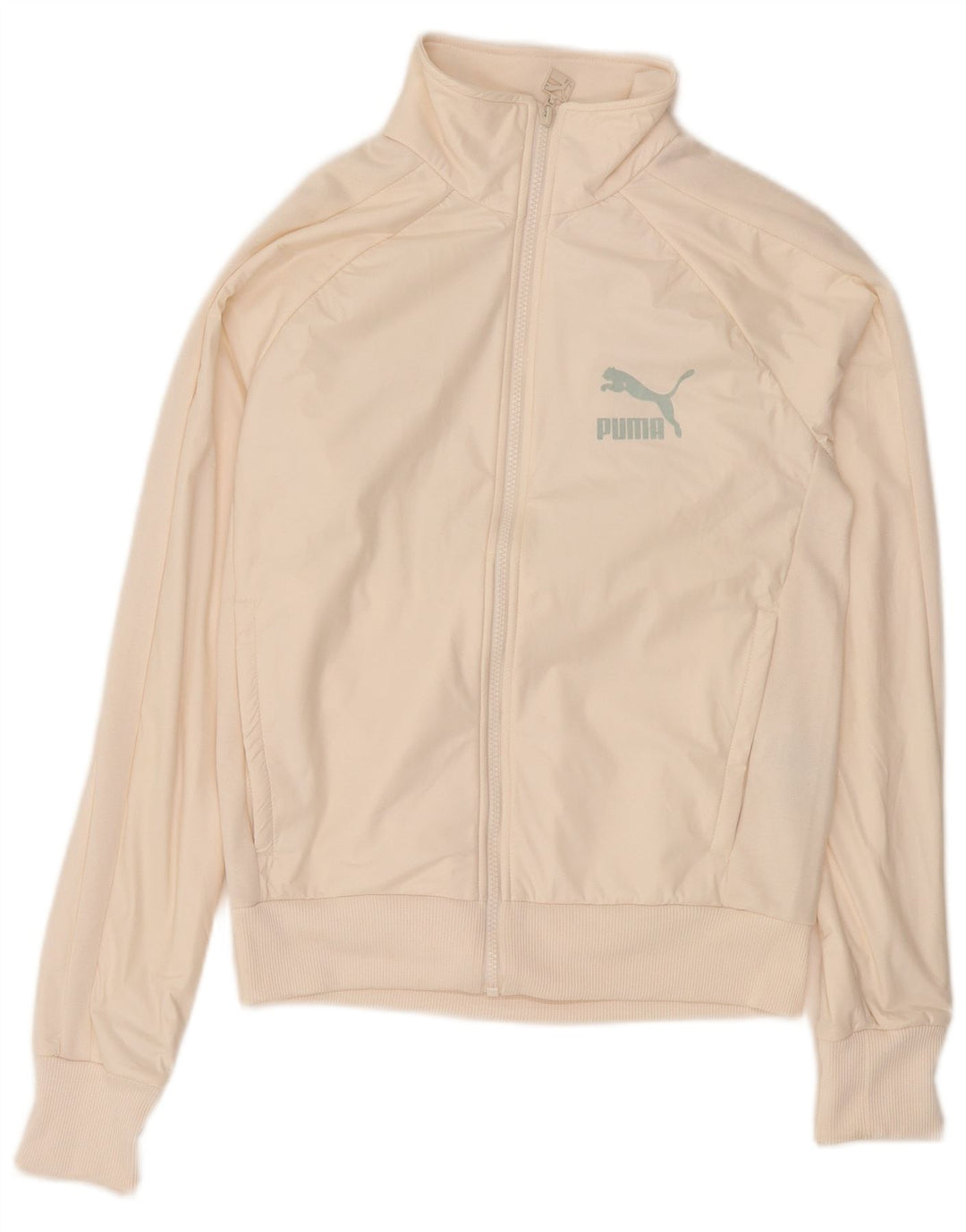 Puma Mujer Gráfico Chándal Top Chaqueta UK 6 XS Blanco Poliéster