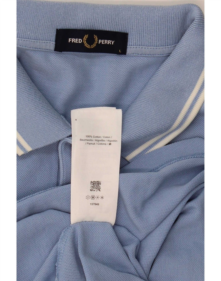 Fred Perry Polo Para Hombre De Algodón A Rayas Azul Grande