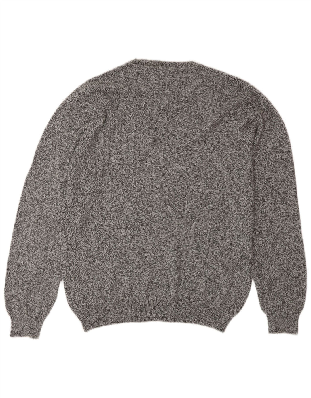 Marks & Spencer Jersey con cuello redondo para hombre, talla pequeña, gris moteado