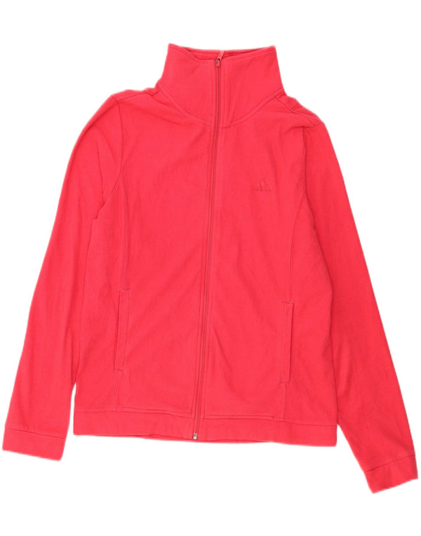 Adidas - Chaqueta polar para mujer, talla 40, poliéster rojo grande
