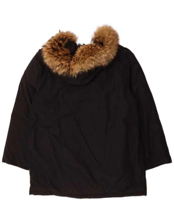 Rifle Abrigo acolchado con capucha para hombre UK 42 XL Algodón negro