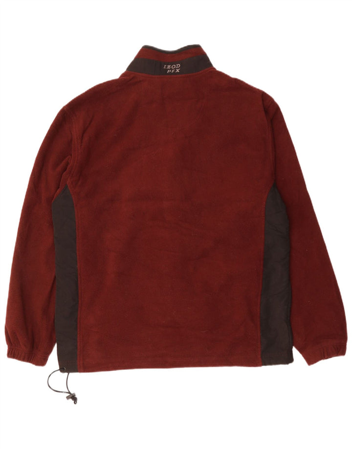 Izod Chaqueta polar para hombre UK 40 Large Granate Colorblock Poliéster