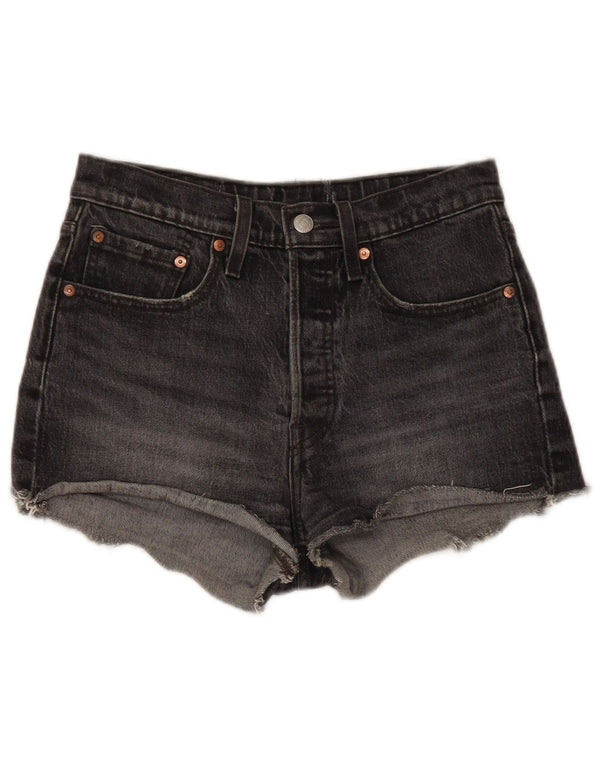 LEVI'S Womens 501 Denim Shorts W30 Medium Black Cotton