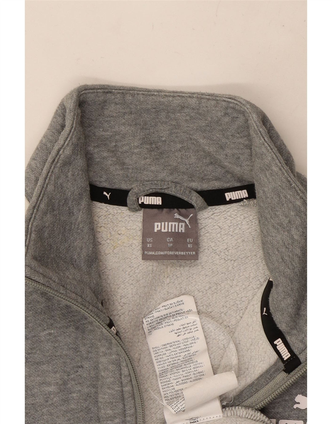 PUMA Chaqueta de chándal para hombre XS Algodón color block gris