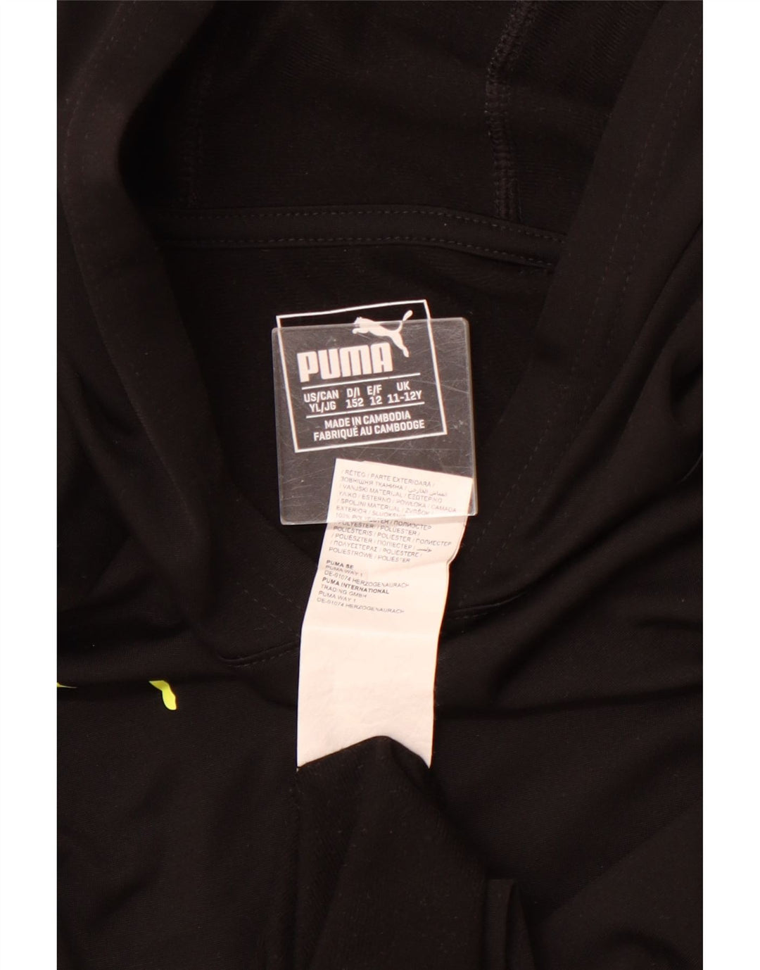 PUMA Sudadera con capucha para niño 11-12 años Negro Poliéster