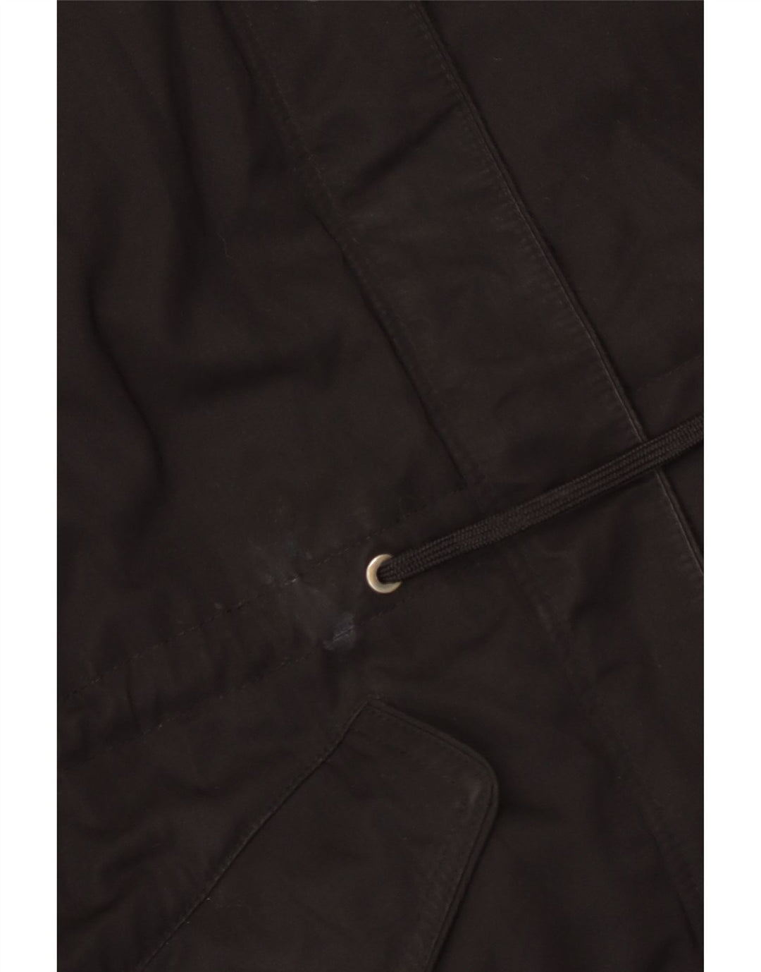 Zara Mujer Parka Con Capucha Chaqueta UK 44 Mediana Negro Poliéster