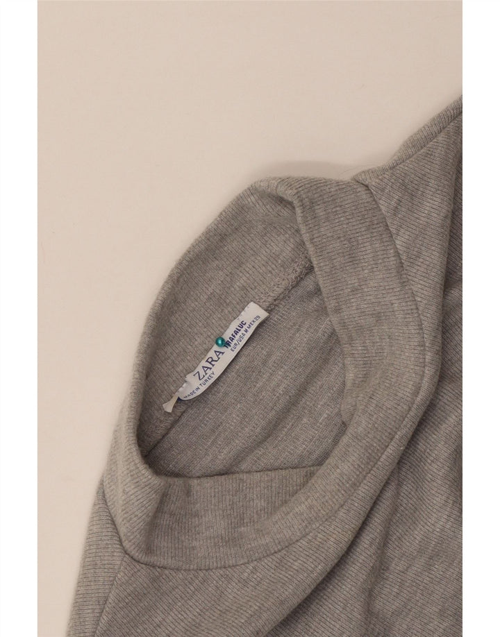 Zara Mujer Crop Top UK 42 Gris Medio