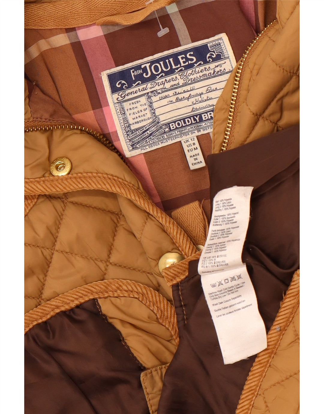 Chaqueta acolchada para mujer Joules UK 42 Poliamida beige mediana