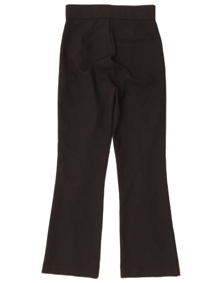 ZARA Mujer Pantalón Traje Bootcut XS W24 L27 Negro Poliéster