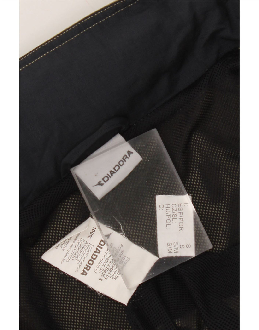 DIADORA Chaqueta impermeable holgada con capucha para hombre UK 36 Small Caqui Poliamida