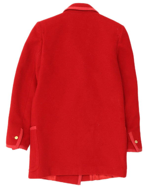 Les Copains Abrigo cruzado para mujer UK 10 Small Red Wool