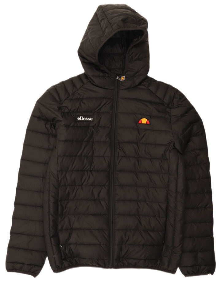 Ellesse Chaqueta acolchada con capucha para hombre UK 38 Medium Negro Poliéster