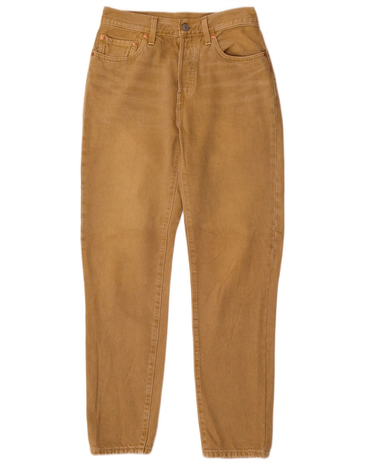 LEVI'S Mujer 501 Pantalones Casuales De Cintura Alta W27 L30 Algodón Marrón