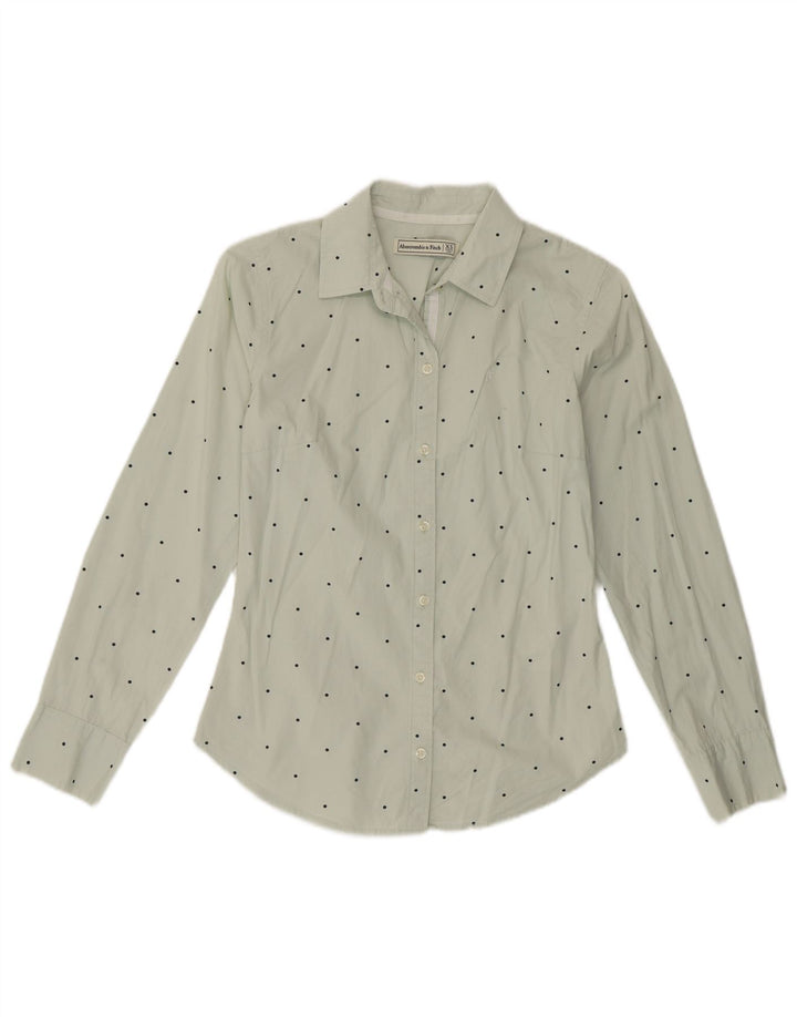 ABERCROMBIE & FITCH Camisa para mujer UK 6 XS Algodón con lunares verdes