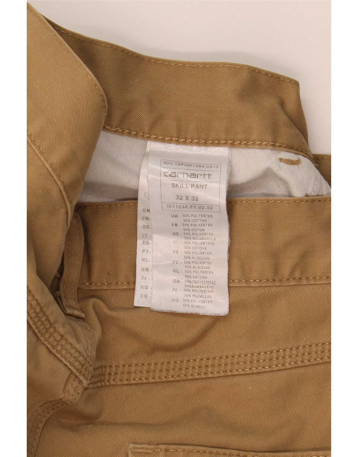 Carhartt Pantalones Casuales Rectos Para Hombre W32 L32 Poliéster Marrón