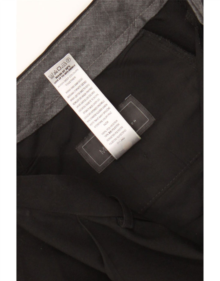 Marks & Spencer Pantalón de traje con pinzas para hombre W36 L31 Poliéster negro