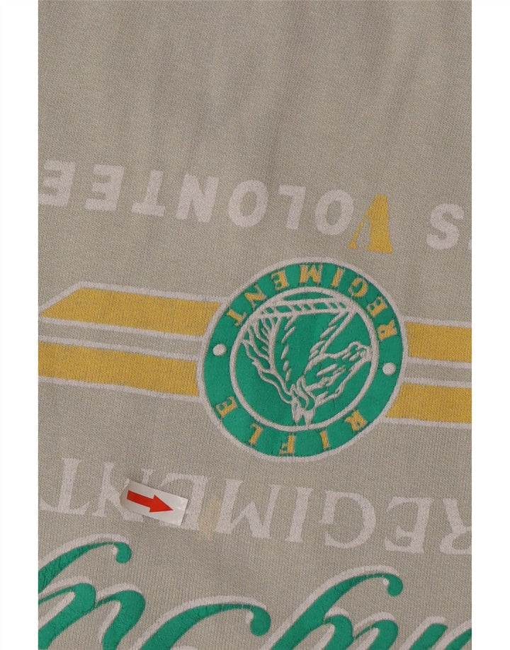 RIFLE Sudadera gráfica para hombre Jumper Large Gris Algodón