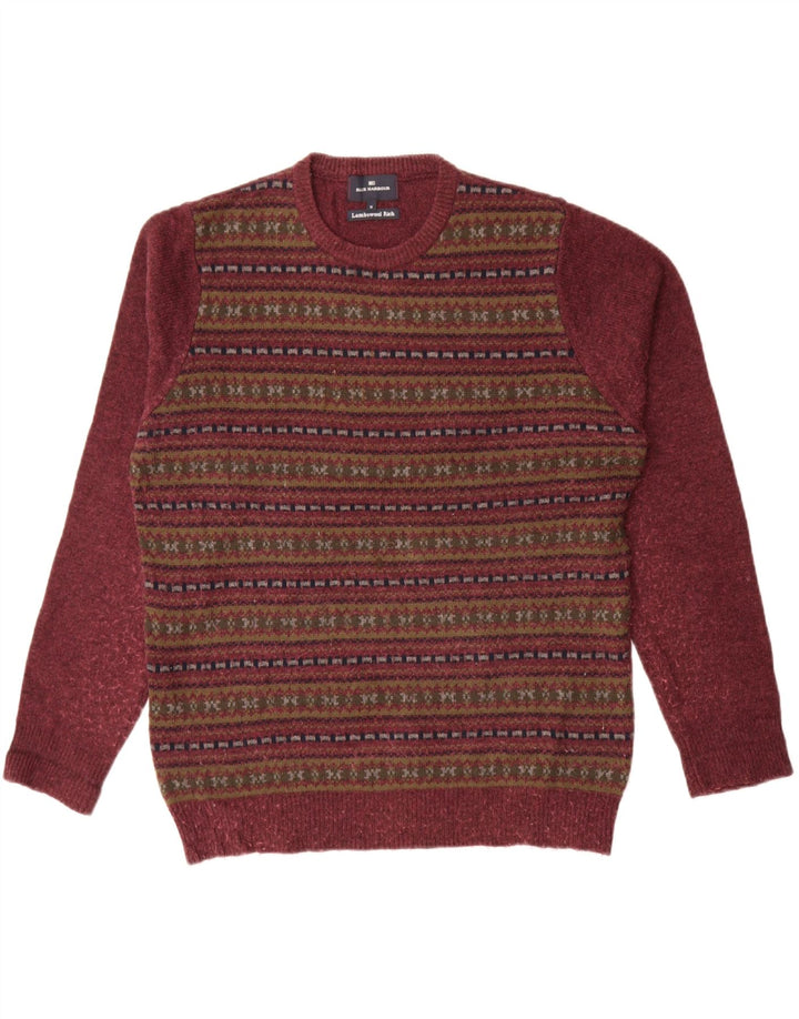 Marks & Spencer Jersey de cuello redondo azul Harbour para hombre, color burdeos medio