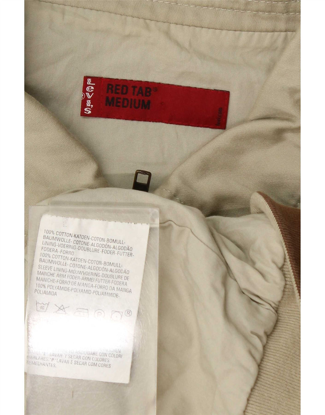 Levi's Chaqueta bomber para hombre UK 38 Algodón beige medio