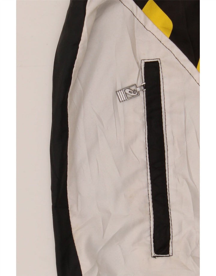 ASICS Chaqueta impermeable con capucha para hombre UK 40 Large Black Colourblock