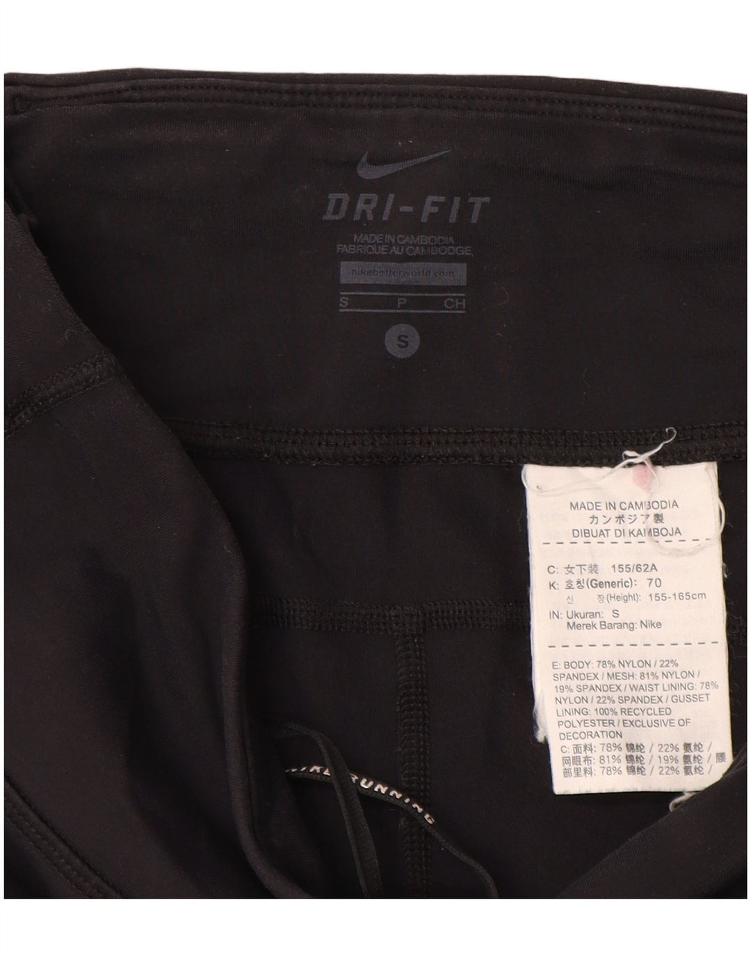 Nike Leggings Capri Dri Fit para Mujer UK 8 Small Black Nylon