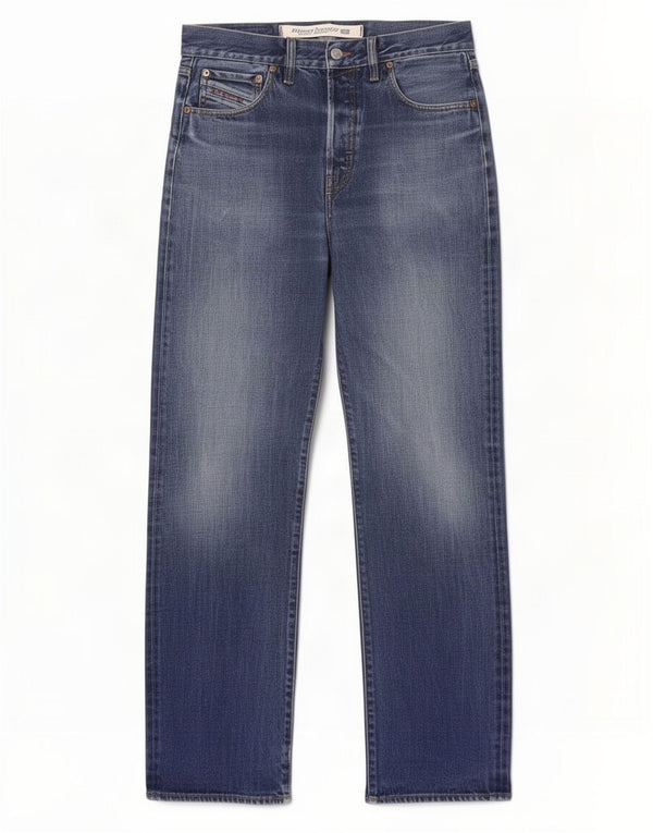 Diesel Mens Straight Jeans W32 L32 Blue Cotton