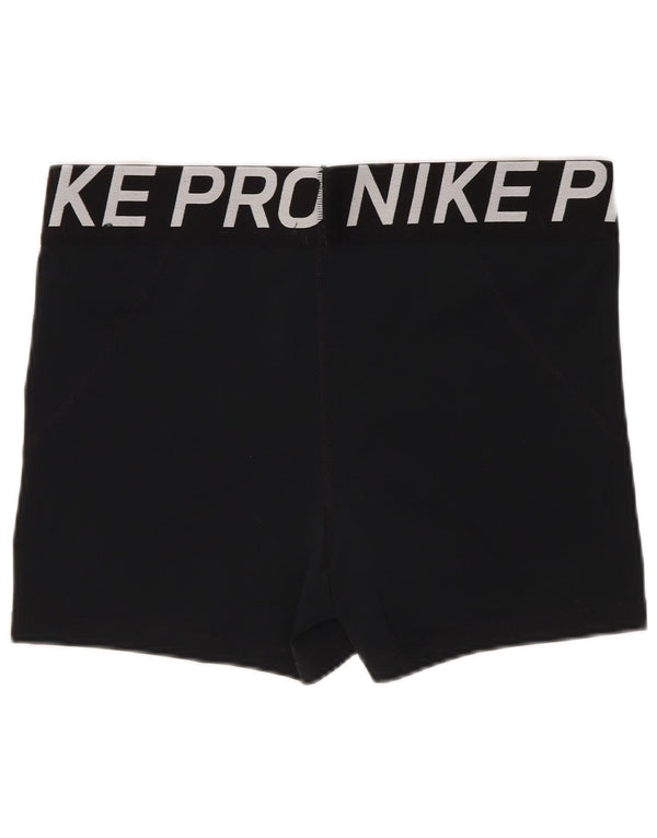 Nike Pantalones cortos deportivos gráficos para mujer UK 18 XL W30 Poliéster negro