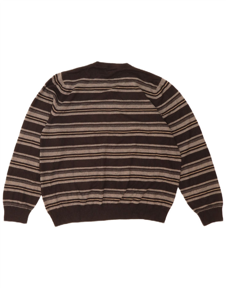 Marks & Spencer Suéter con Cuello en V Autograph para Hombre XL Rayas Negras
