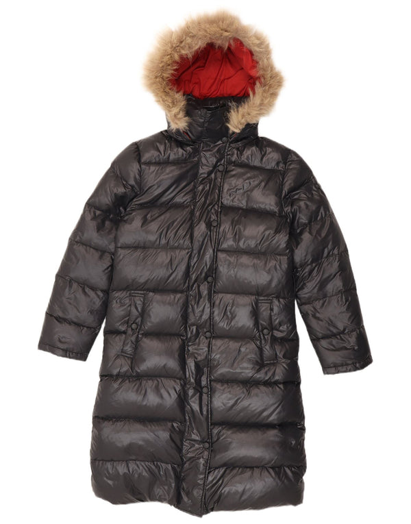 Abrigo acolchado con capucha para mujer Ellesse UK 44 Medium Black Nylon