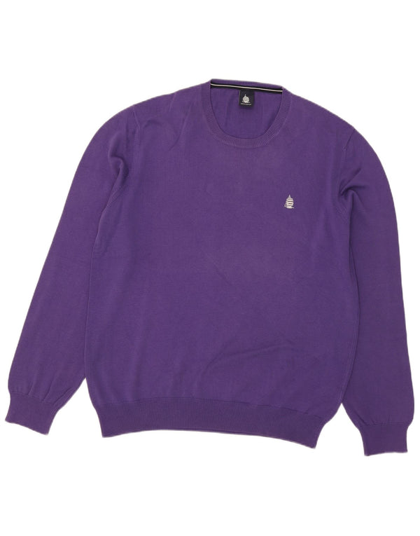 Marina Yachting Jersey de cuello redondo para hombre, talla 2XL, algodón morado