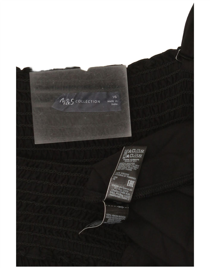 Marks & Spencer Vestido lencero para mujer UK 46 Grande Viscosa negra