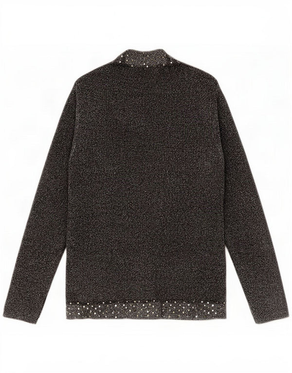 Cárdigan vintage para mujer UK 44 Algodón moteado gris grande