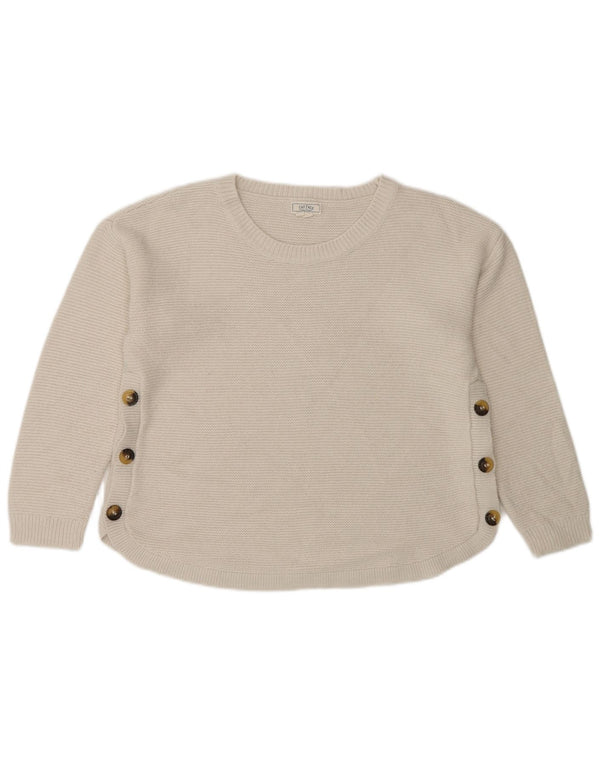 Suéter tipo jersey para mujer con cuello barco de Fat Face UK 40 Medio Blanco Acrílico