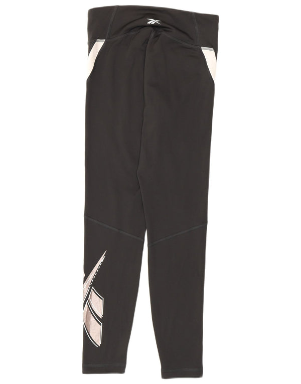 Leggings Reebok Speed Wick para mujer UK 8/10 Small Negro Colorblock Poliéster