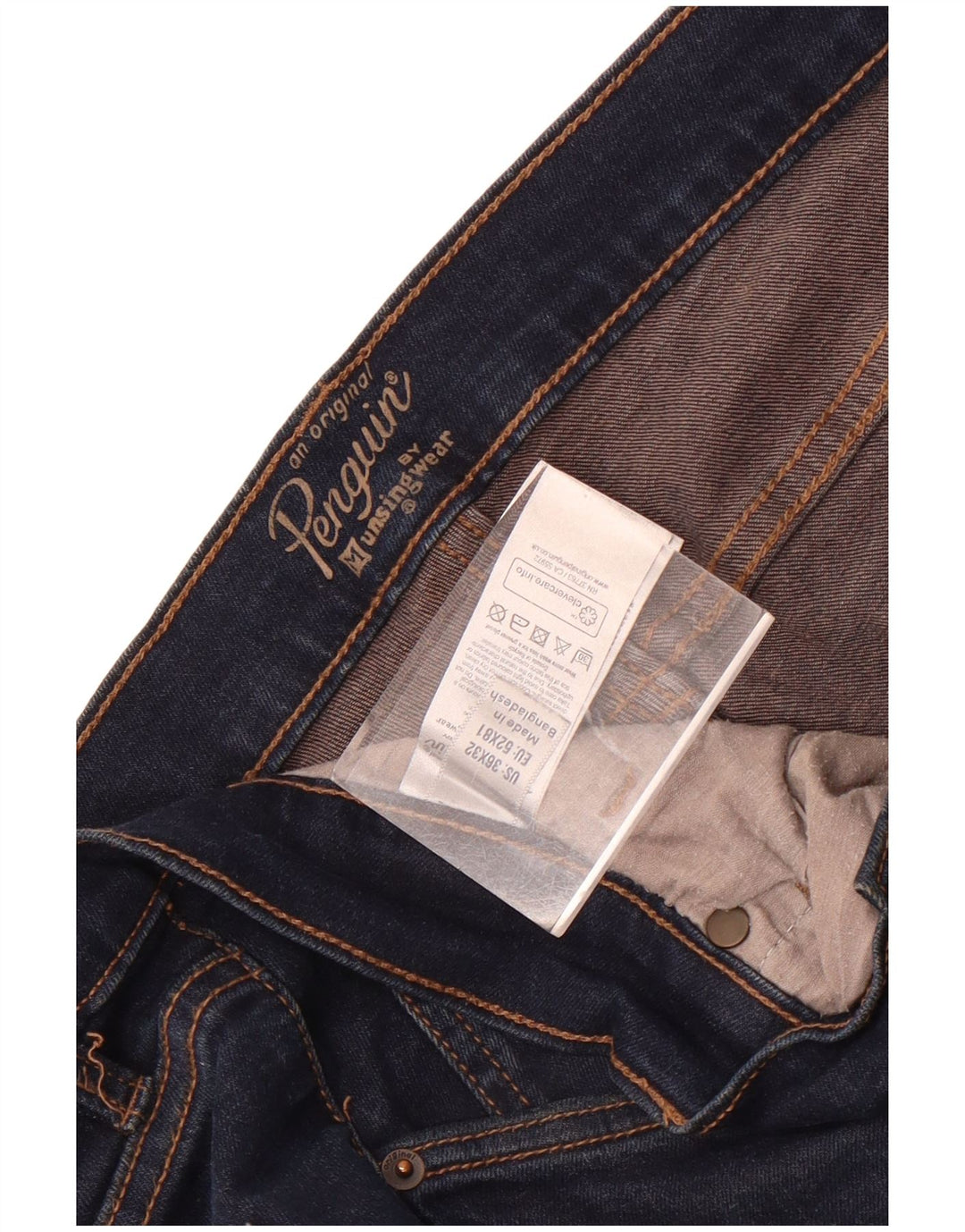 Vaqueros rectos para hombre Penguin W36 L32 Algodón azul marino