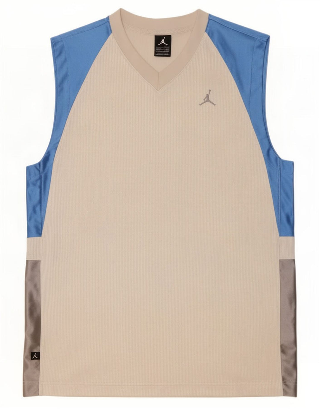 Jordan Camiseta sin mangas para hombre UK 39/41 Medio Blanco Colorblock Poliéster