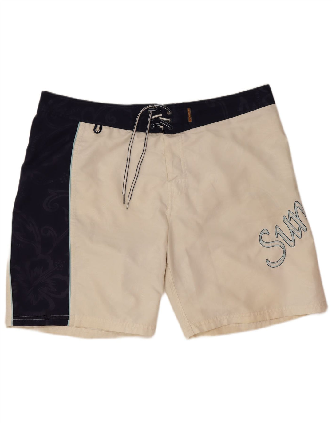 Sundek Bañador Regular Con Gráfico Para Hombre, Bañador Grande Blanco Con Bloques De Color Para La Playa