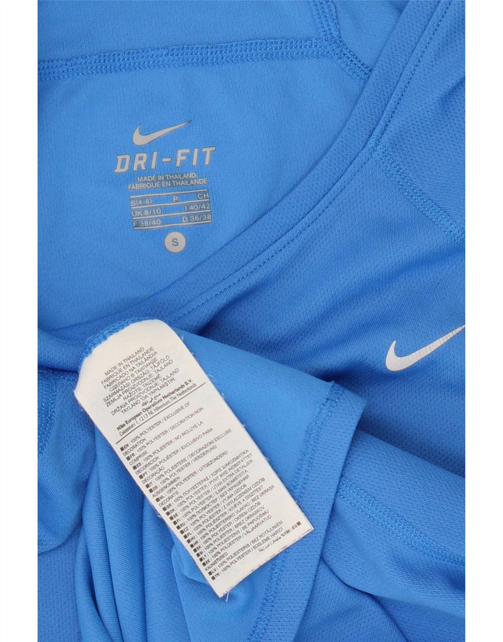 Nike Dri Fit Camiseta para Mujer UK 8/10 Small Azul Poliéster
