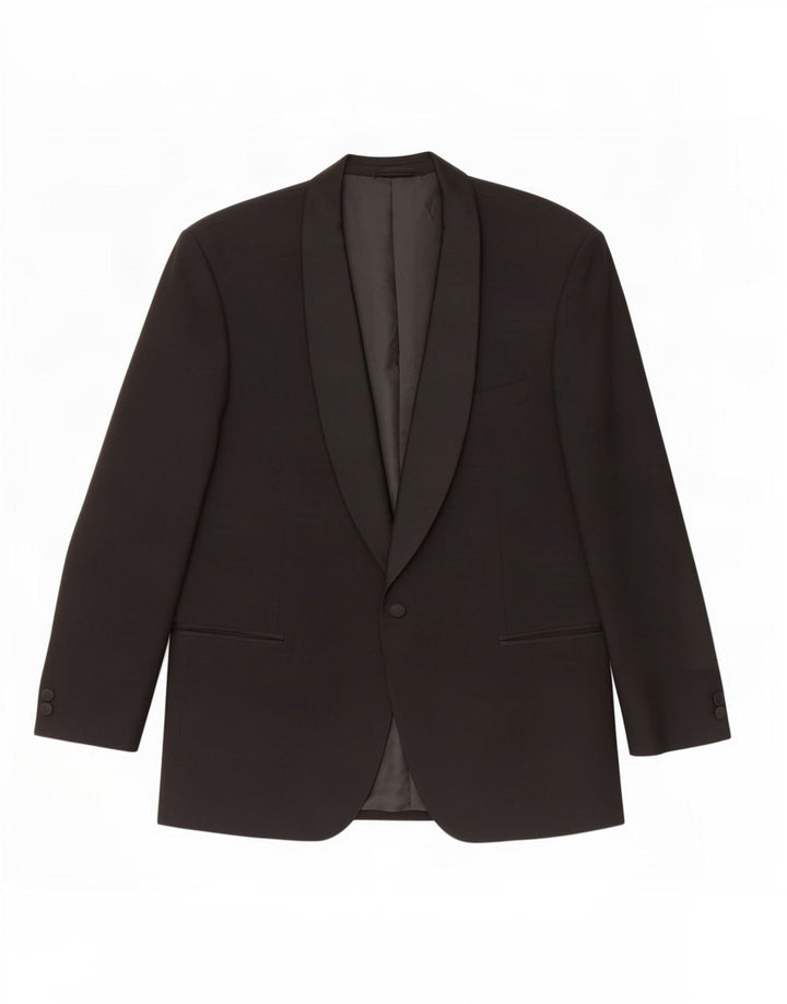 Wilvorst Chaqueta tipo blazer con 1 botón para hombre UK 38 Mediana Lana negra